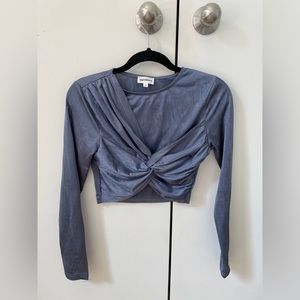 Superdown long sleeve crop top